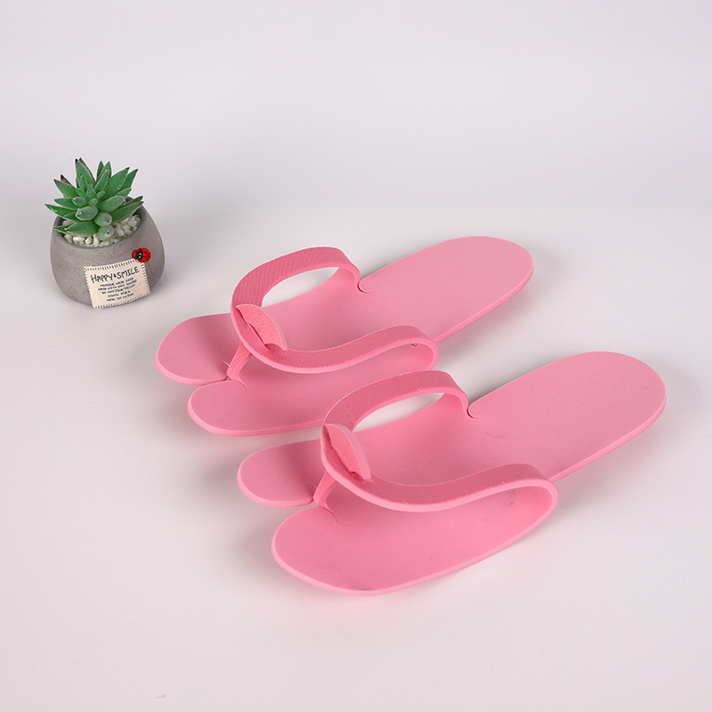 Custom Logo Single Use Sponge EVA Slippers Anti-slip Pedicure Hotel Disposable Flip Flop Pedicure Slippers for Nail Beauty Salon