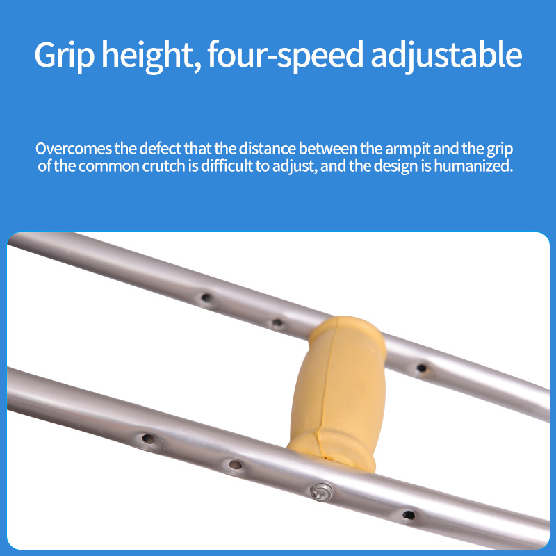 Aluminum alloy crutches for the elderly and the disabled with adjustable height and anti-slip underarm crutches.