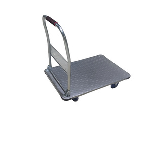 Steel Platform Push Cart Foldable Platform Hand Trucks Folding Tools Stainless Steel OEM Transportation Storage Trolley