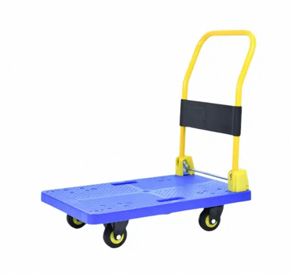 150kg plastic platform hand truck new design plastic platform foldable hand cart four wheels plastic hand truck for warehouse