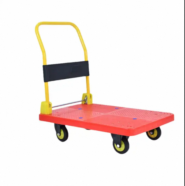 Manufacturers sell wholesale 900*600mm load 350kg yellow platform hand truck cart trolley