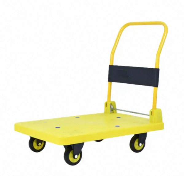 Manufacturers sell wholesale 900*600mm load 350kg yellow platform hand truck cart trolley