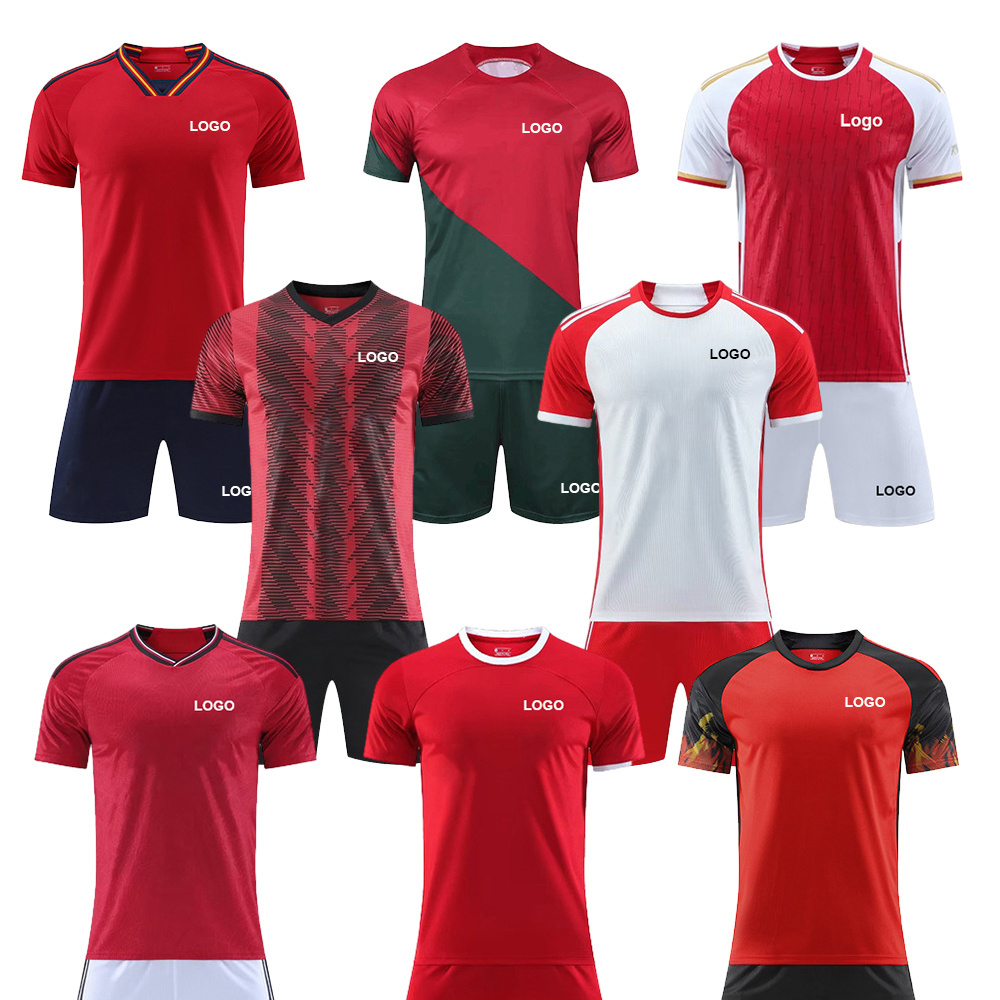 New Custom High Quality Men's Football Kits Jersey Set Team Club Soccer Wear Football Soccer Jersey Soccer Uniforms Sets