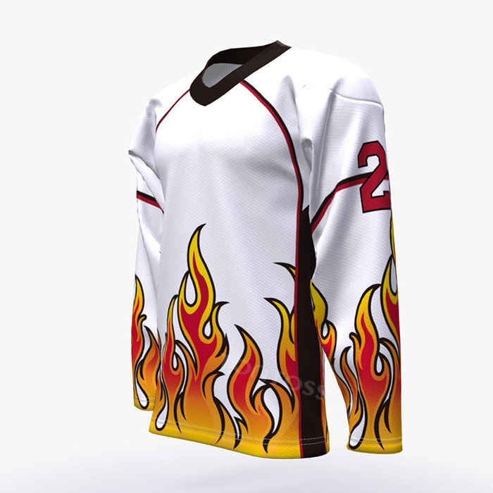 OEM Professional Polyester Customized Embroidery Tackle Twill Ice Hockey Jersey