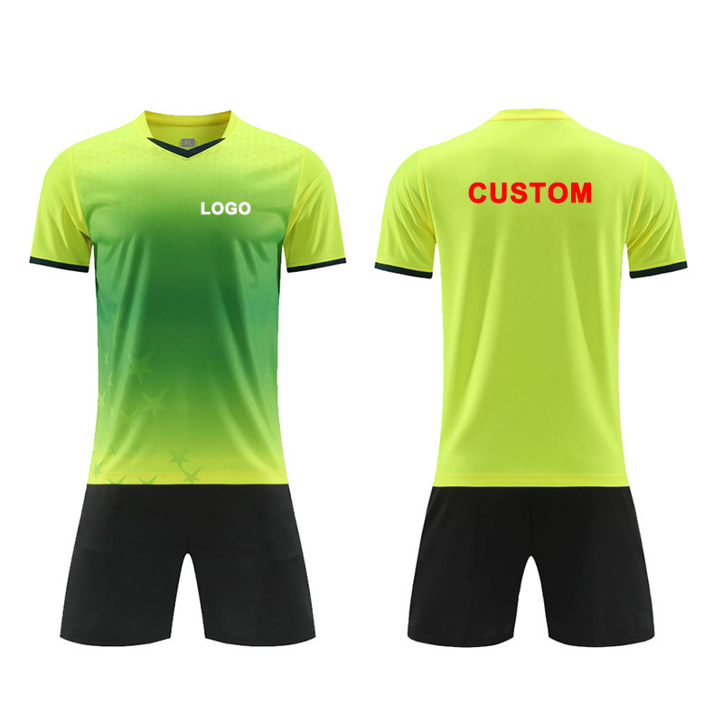 Wholesale training soccer uniform team blank plus size custom men's kids football uniforms fitness soccer tracksuit jerseys