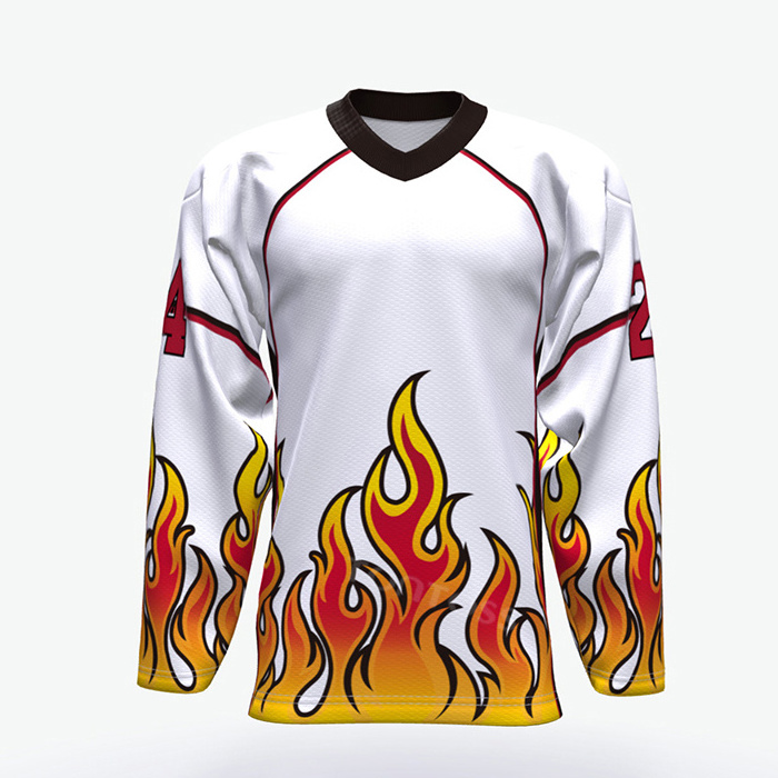 OEM Professional Polyester Customized Embroidery Tackle Twill Ice Hockey Jersey