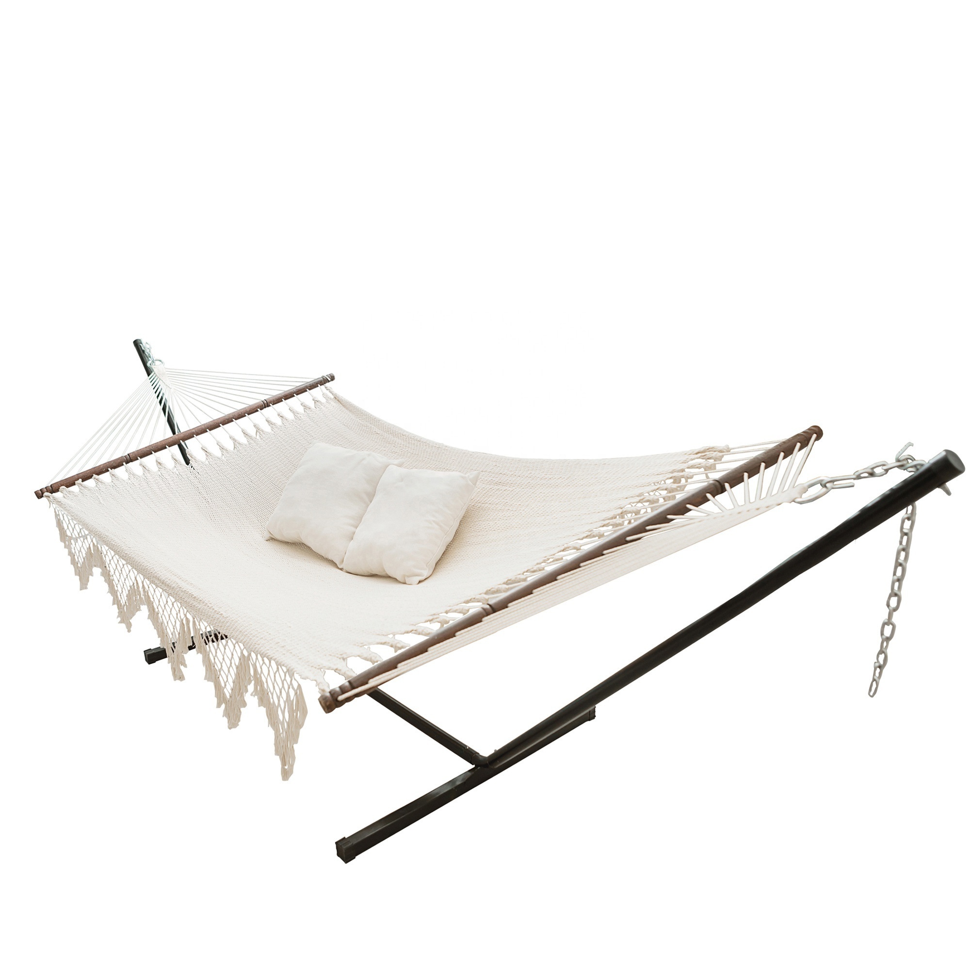 White polycotton hammock beautiful tassel  hammock  net hammock with stand