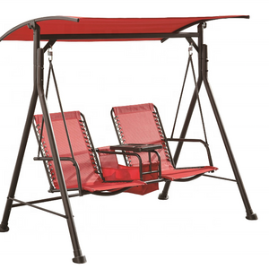 Two-seater outdoor swing deluxe model with tea table supply courtyard Tslin two-seater swing deluxe model