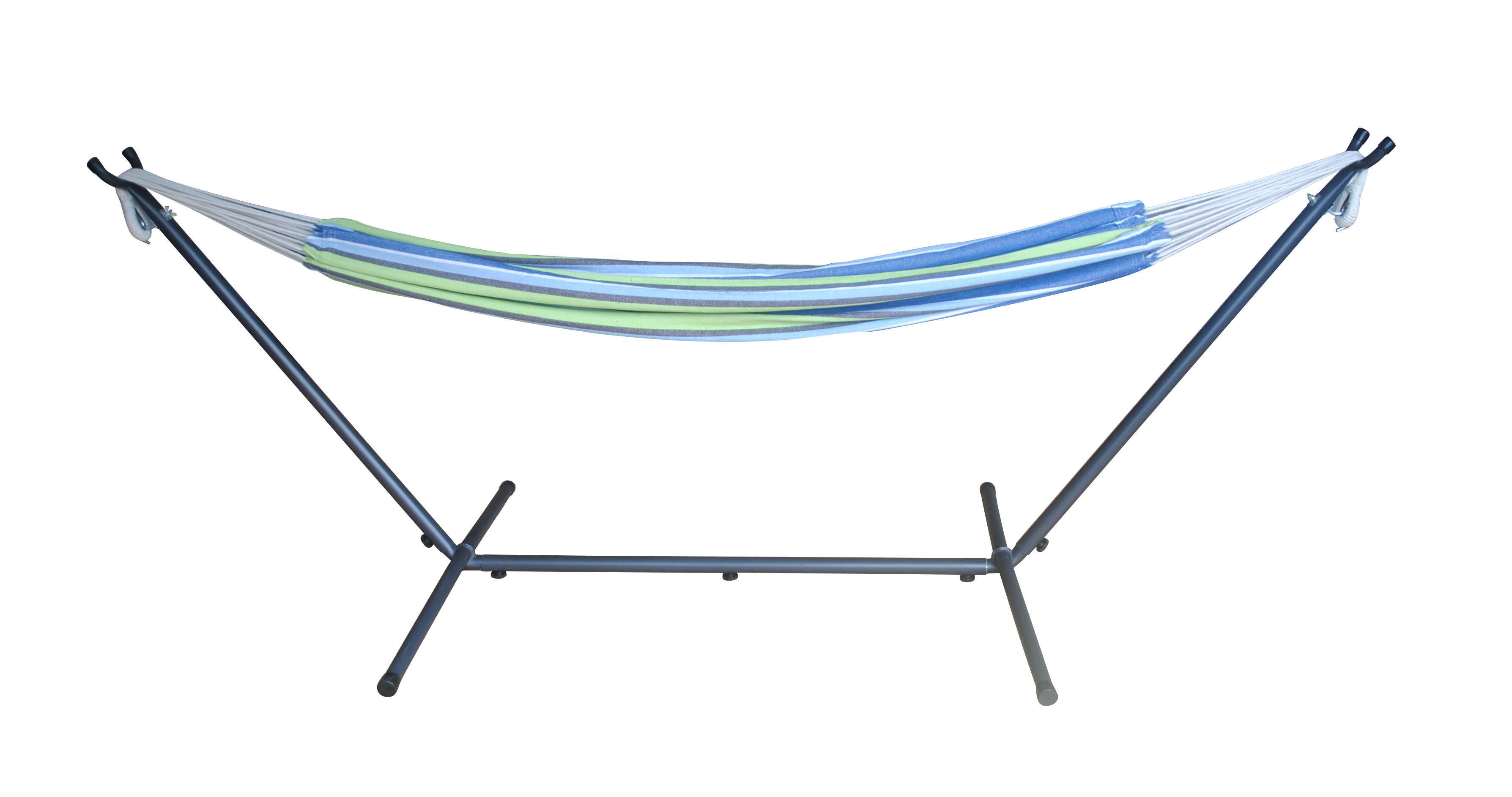 Striped Hammock with stand Deluxe Set Includes Portable Carrying Case muliti blue hammock with stand