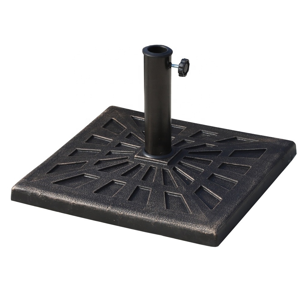 Square Parasol Base Resin  Patio Garden Market Outdoor Umbrella Base