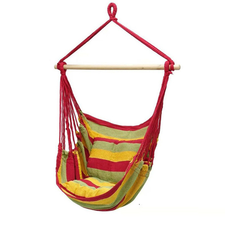 Customized Outdoor Camping Swing Chair Hammock Hanging Hammock Folding Indoor Kids Play Cotton Hammock Chair