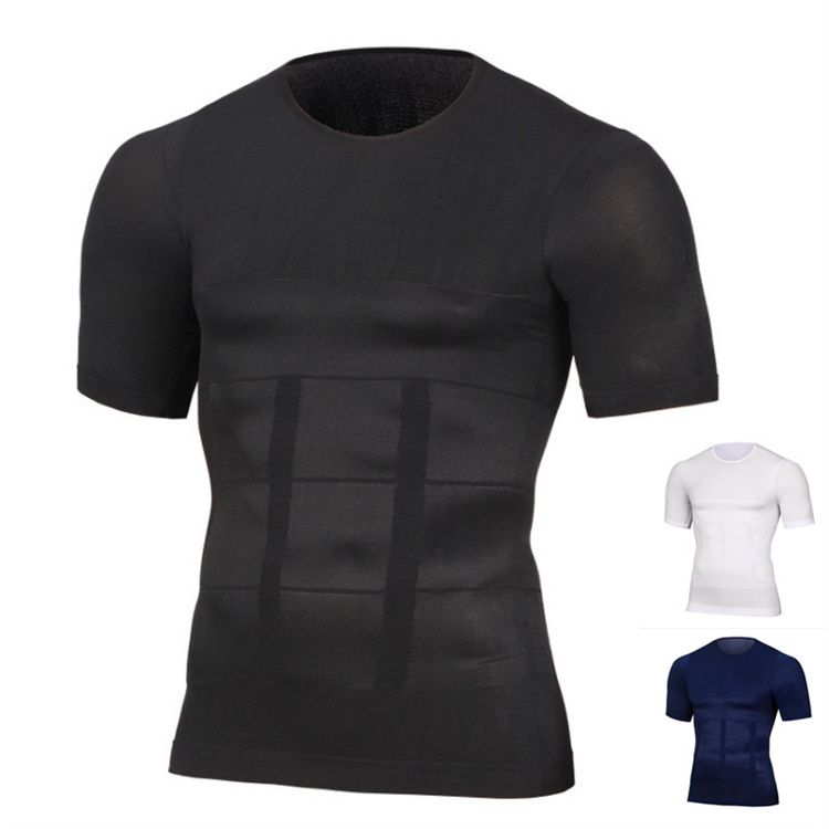 Men's Slimming Shaper Vest Male Belly Abdomen Compression Body Building Fat Burn Chest Tummy Shirt Corset