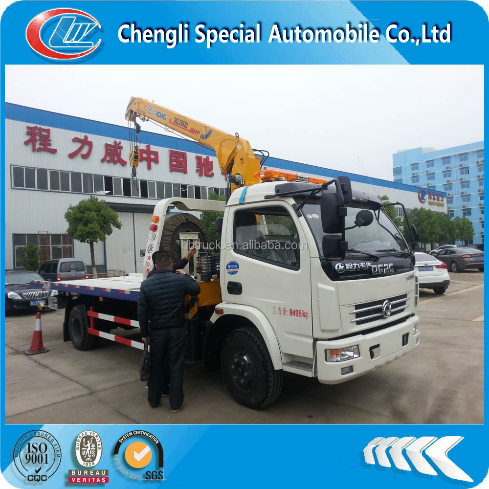 good quality Dongfeng 4x2 right hand drive tilt tray wrecker tow truck