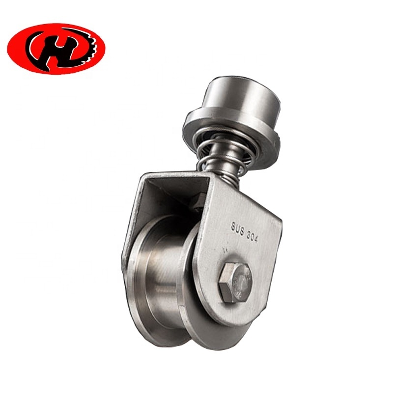 shock absorption Sliding gate track roller wheel  201 304 stainless steel sliding gate castor roller wheel