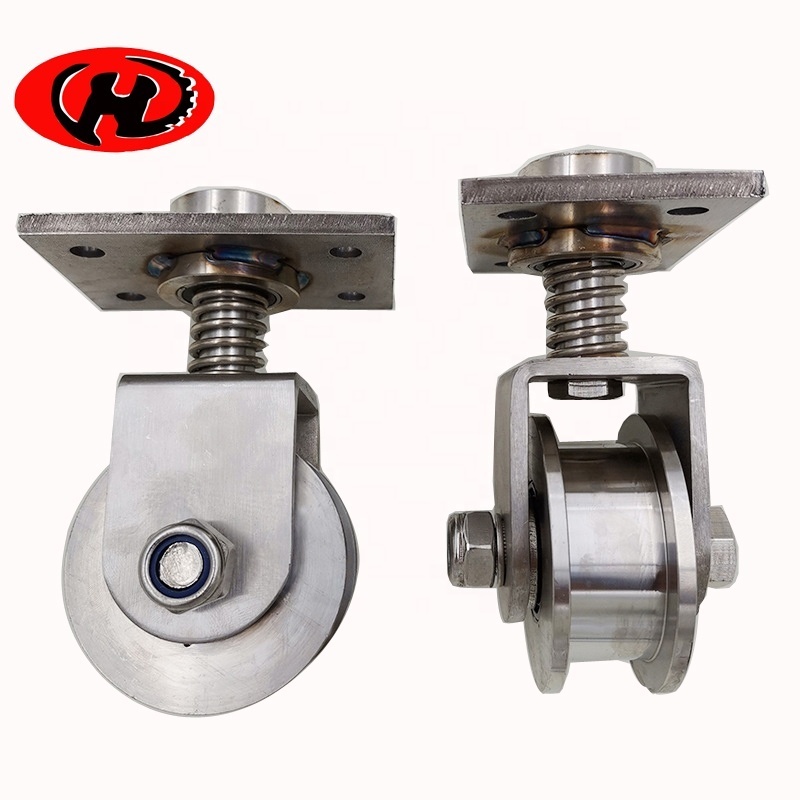 China made factory sale 201 304 stainless steel U H V groove sliding gate track roller wheel