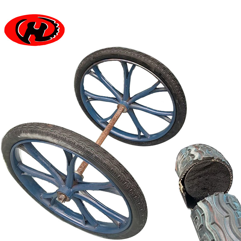 heavy duty 26 inch flat free rubber tyre wheel for  wheelbarrow Puncture Proofwheels