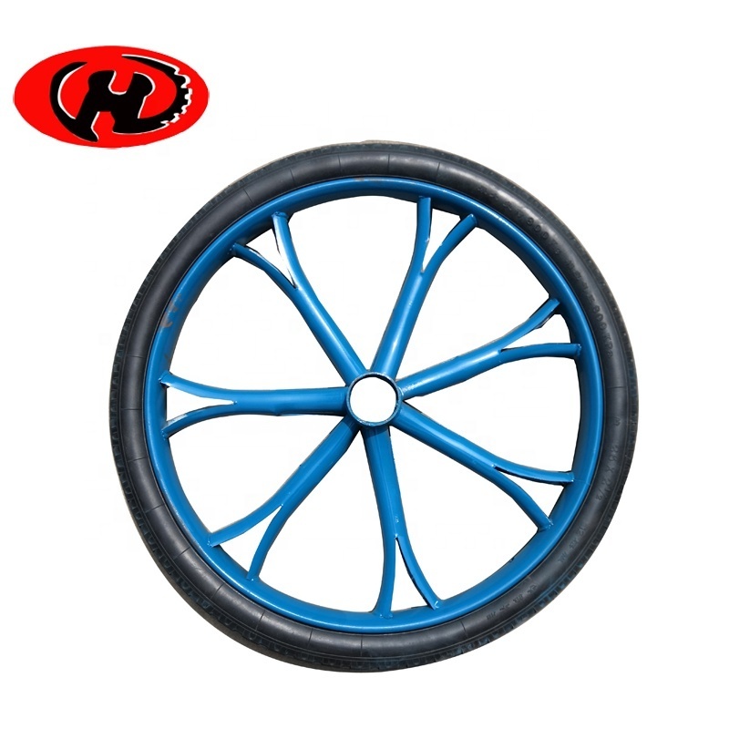 heavy duty 13 inch flat free rubber wheel for  wheel cart Puncture Proof solid rubber tyre with elastic rubber insert