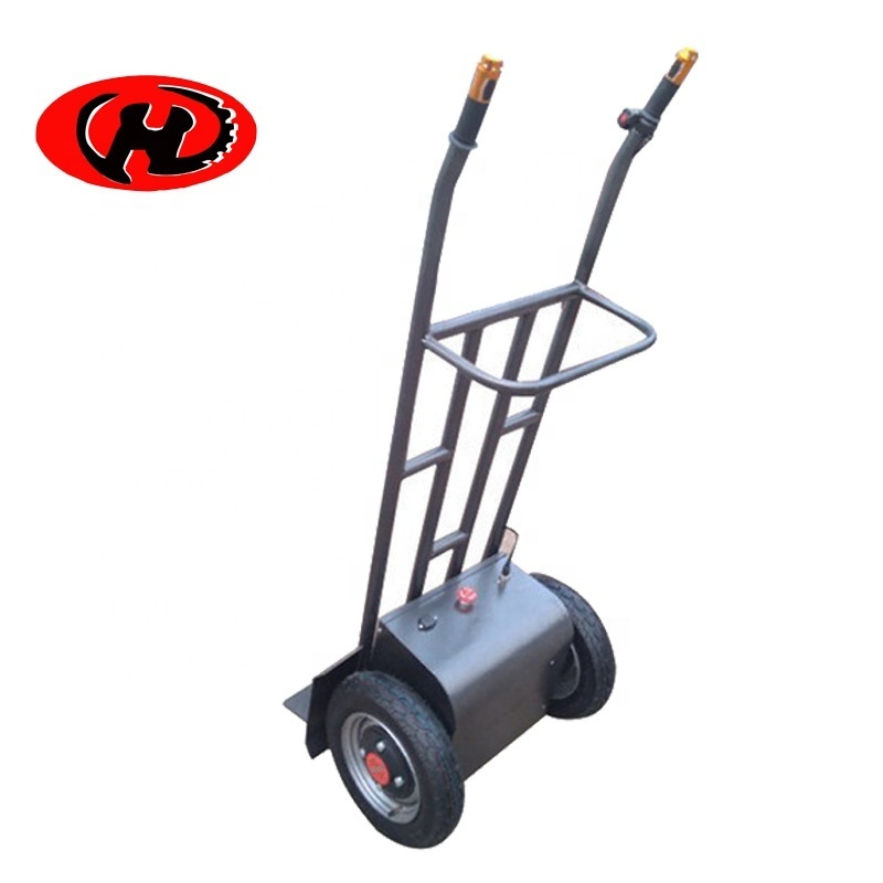 electric hand truck cargo moving cart with two wheels battery powered sack hand truck