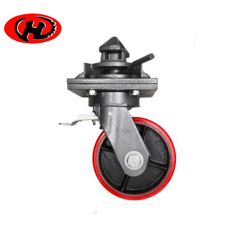 super heavy duty 8x3 inch  dual wheel PU moving  ISO shipping container Caster Wheels