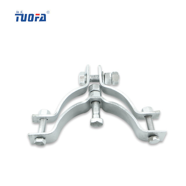 pole clamp attached secondary racks circular-like shape power line hardware Pole clamp