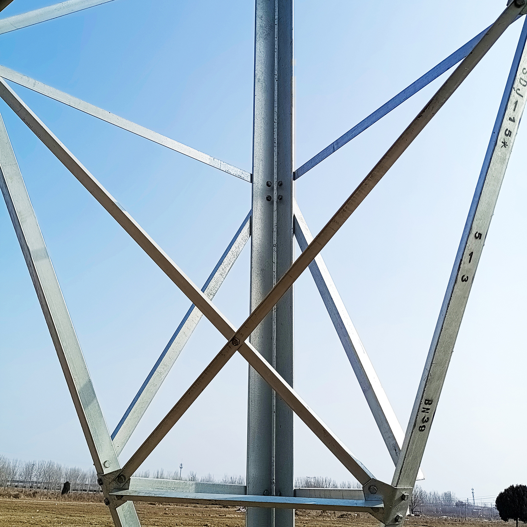 Galvanized Electricity Pylon Line Pole For Erecting Electric Structure Transmission Lattice Steel Angle Tower