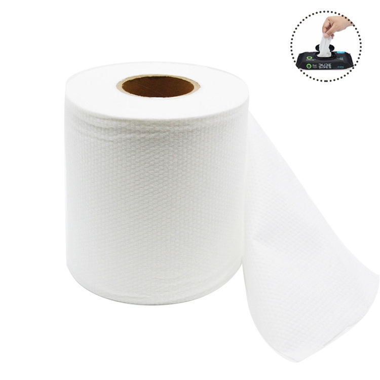 30gsm woodpulp bamboo embossed non woven roll polyester viscose white spunlace nonwoven fabric for wet wipes