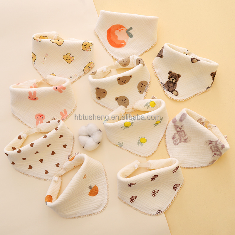 low price design competitive golden supplier promotional oem china wholesale bandana cotton muslin baby bib