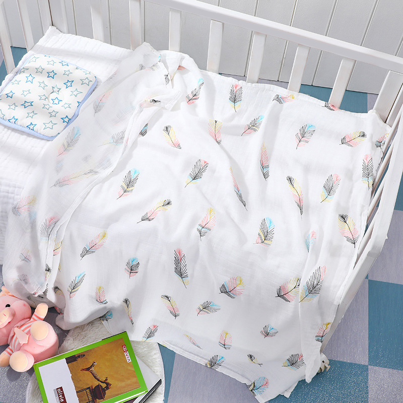 Baby Muslin Blanket Customize 2 Layers Baby 100% Cotton Bamboo Muslin Swaddle Blanket For Newborns