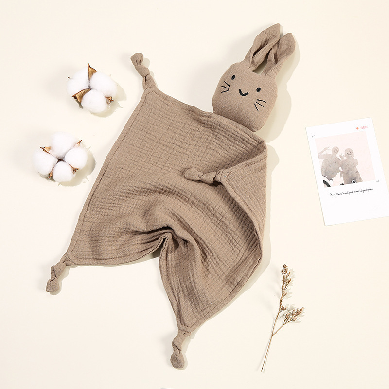 Baby Double Layer Cotton Blanket Cute Cat Dolls Pacify Sleeping Throw Towel Comforter for Newborn Infant Baby Bedding