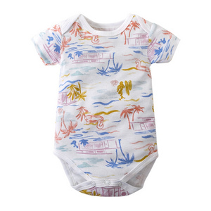 High quality solid color short sleeve knitted newborn baby rompers 100% polyester sublimation baby onesie for DIY printing