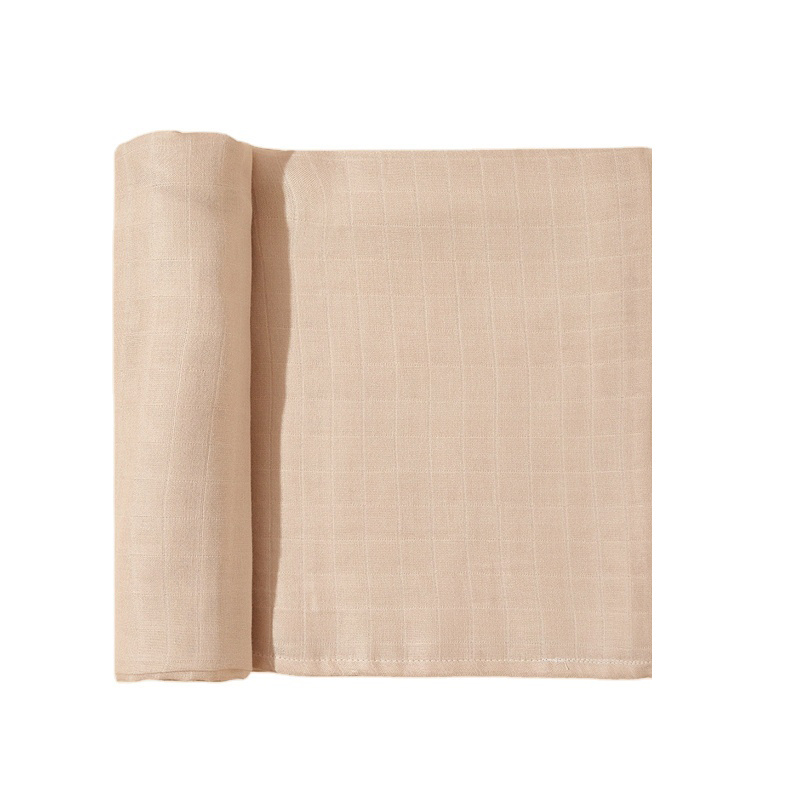 GOTS Baby Solid Plain Color Cotton Muslin Swaddle 2 Layers Soft  Sleeping Organic Swaddle Blanket