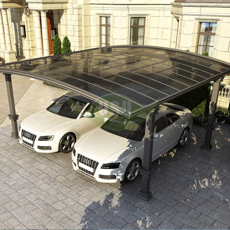 high snow load aluminum structure uv resistant polycarbonate car parking shed for motorcycle