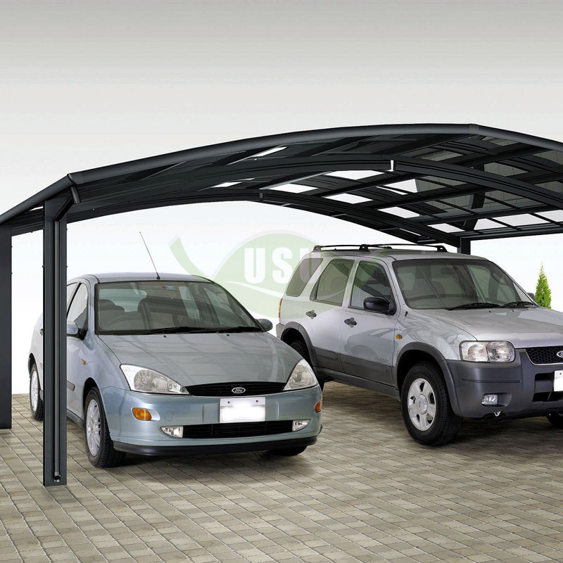 2 post car awning lowes outdoor double metal designs modern poland en aluminium pergola carport with arched polycarbonate roof