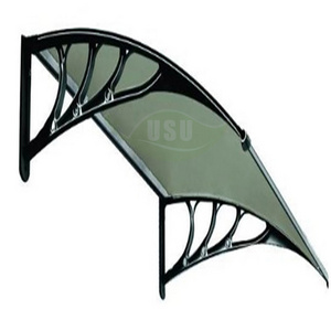 Aluminium Poles polycarbonate sheet Awning window with grill