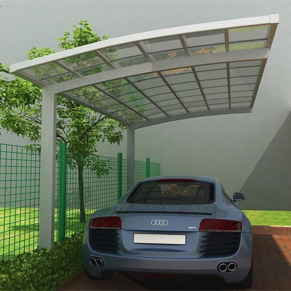 New Design Waterproof Aluminium Carports  Polycarbonate Roof Garages cantilever single car shelter