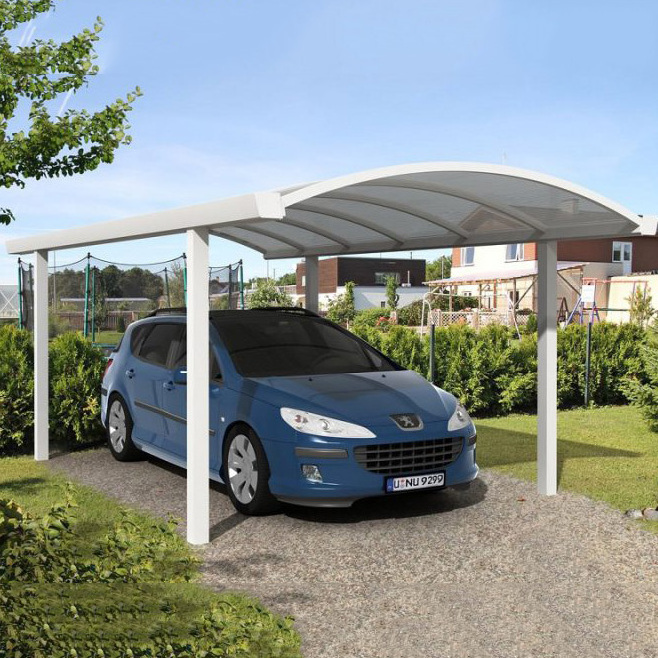 Outdoor sun shade polycarbonate carports cantilever metal frame car port garage canopy