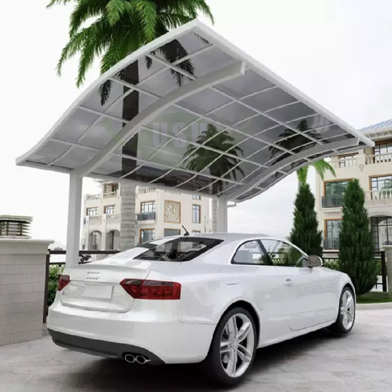 car parking Simple and robust aluminium carports with polycarbonate sheet flat roof