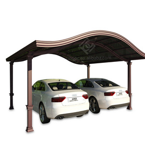 outdoor rain proof 2 cars and parking Easily Assembled Aluminum Gazebo Retractable Awning Pergola Carport