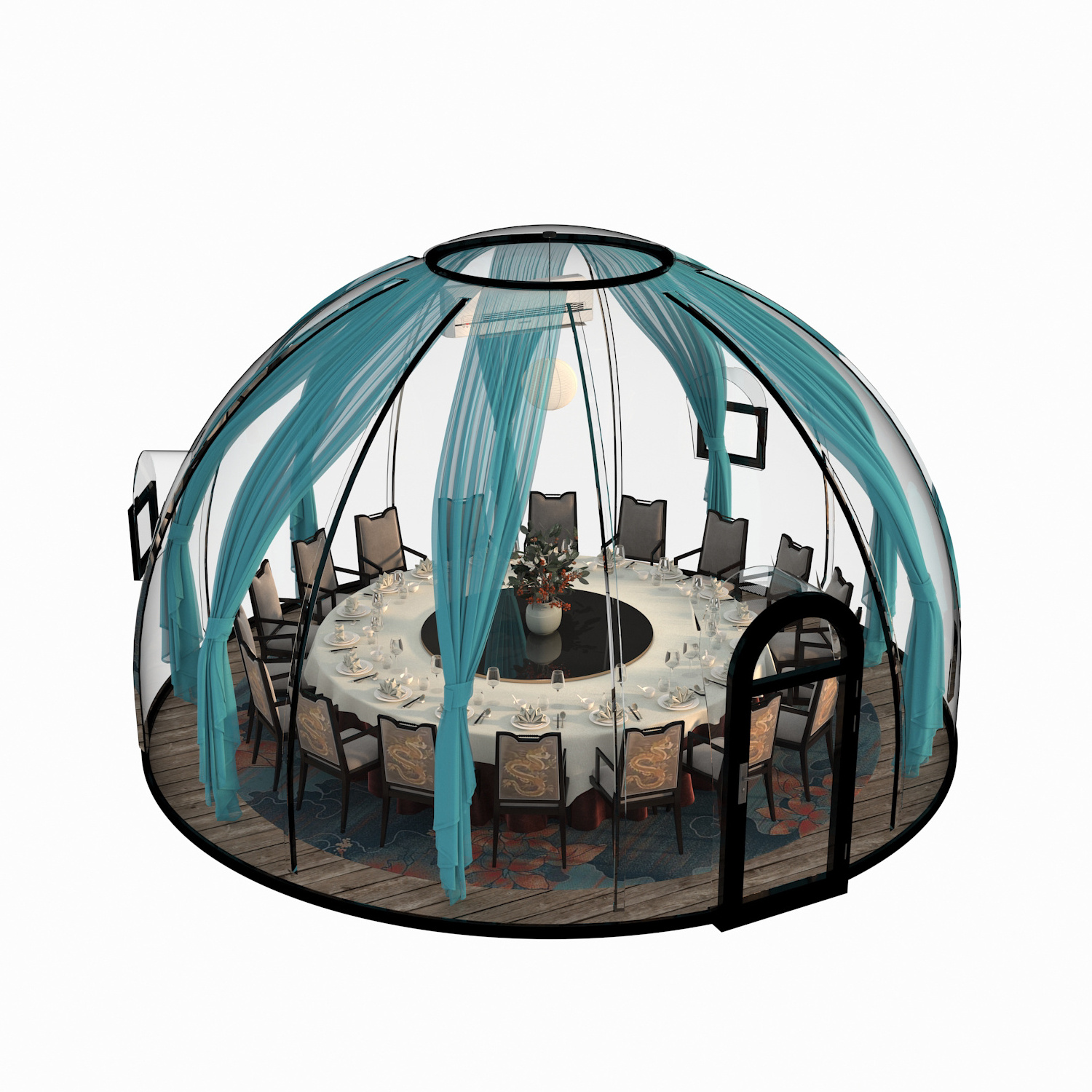 winter garden 4m plastic pc igloo dome house outdoor for restaurant dining