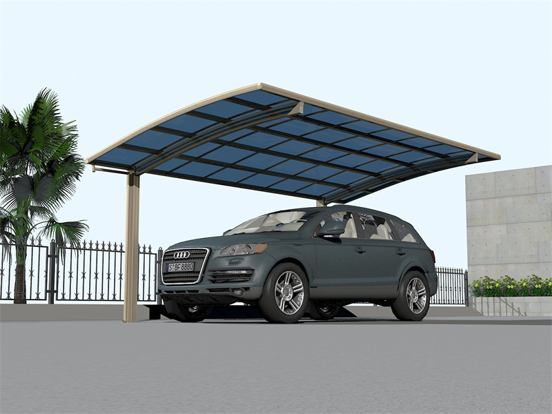 New Design Waterproof Aluminium Carports  Polycarbonate Roof Garages cantilever single car shelter