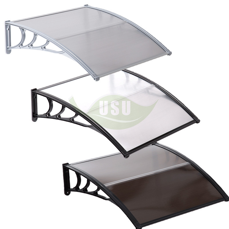 Outdoor Polycarbonate Rain  Awning for Window Garden Rain Shelter Ready to Ship Stainless Steel Sun Shades Canopy