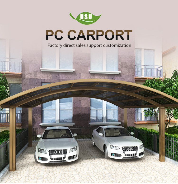 wholesale modern design cantilever arched polycarbonate roof metal aluminum frame carport/garages/car parking tent