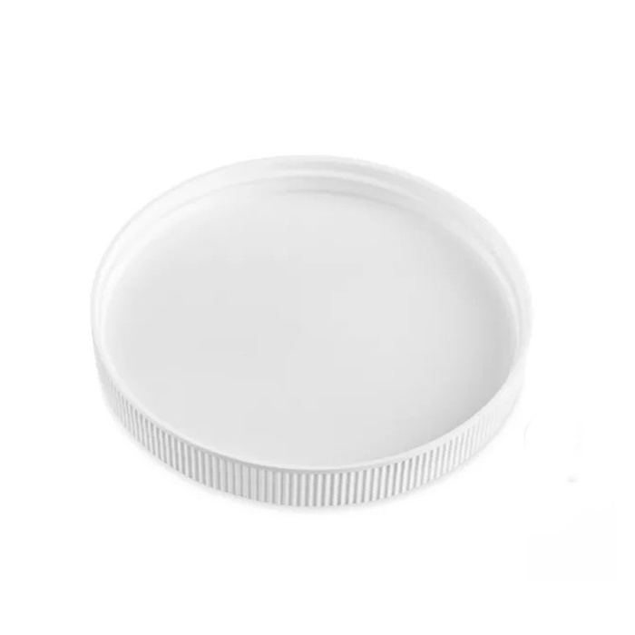 Air-tight seal 70-400 black ribbed cap with a foam liner  70 mm plastic jars white custom Ribbed Size Screw Lids