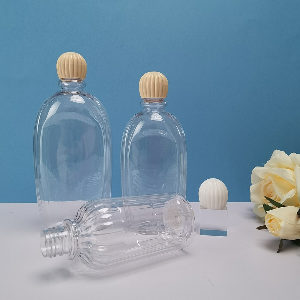 BPA Free Empty Plastic round oval bottle with Dome screw caps Creative design cosmetic Toner packaging Squeeze shampoo bottles