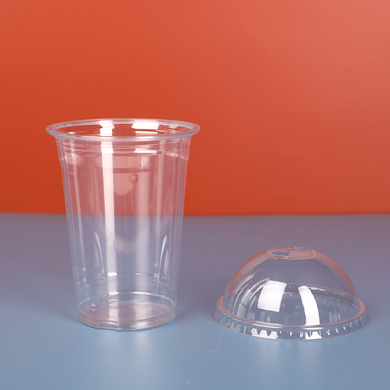 Free Samples offered of Multiple Sizes High Clear PET Cold Drink Lemonade Plastic Cup with Dome Lid