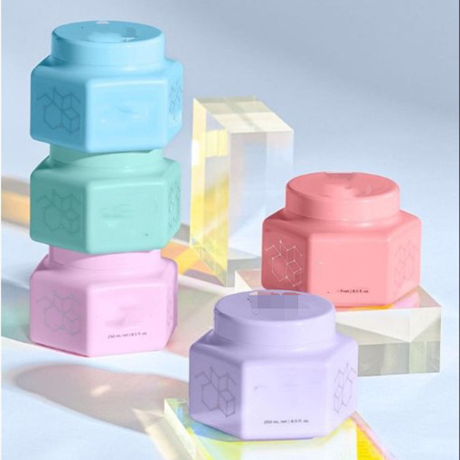 Newest Design Hexagon Shaped 50ml 100ml Face Cream Container Plastic Jar Body Scrub Body Shea Butter Lotion