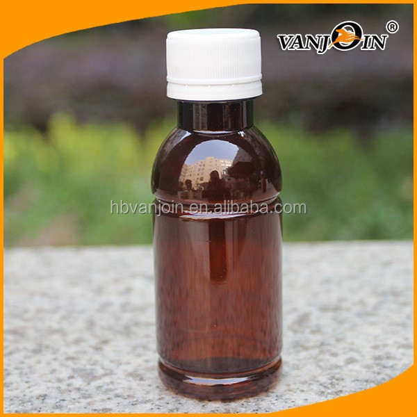 100ML Amber Round PET Cough Syrup Bottle with Measuring Cup