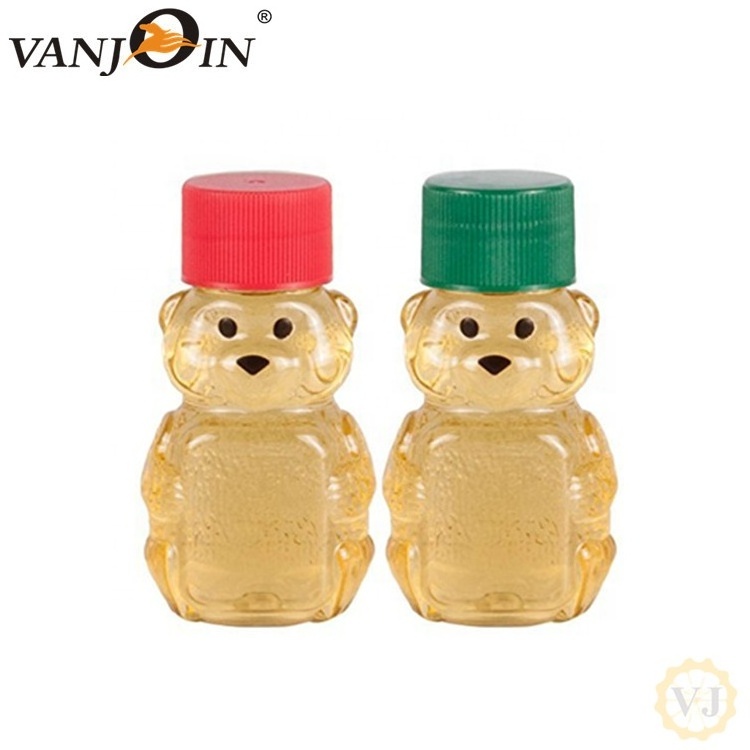 Honey Bear 2Oz Plastic Squeeze Bottle With Screw Cap Small Miniature Container