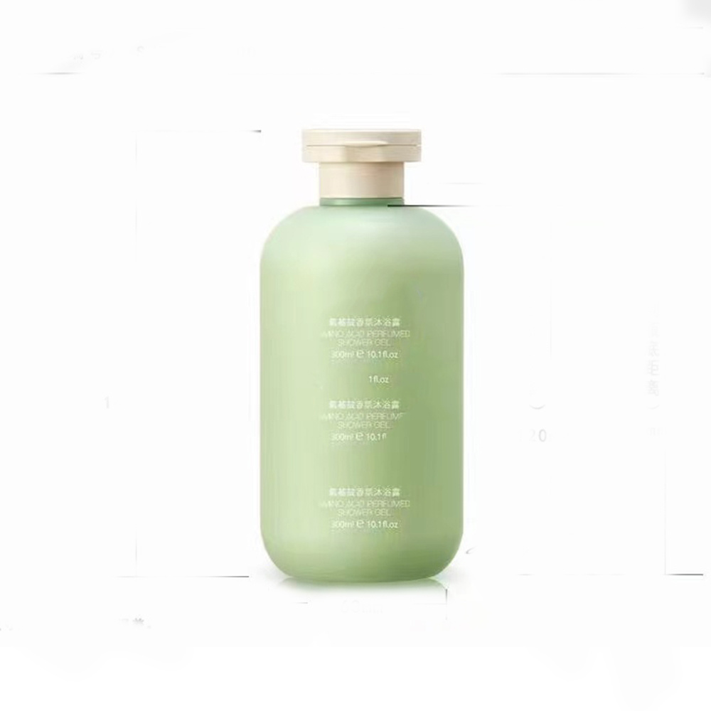 Eco-friendly  green 200ml 300ml Big Flip lid Soft Touch HDPE  Cosmetic Packaging Body Lotion plastic Shampoo Bottles