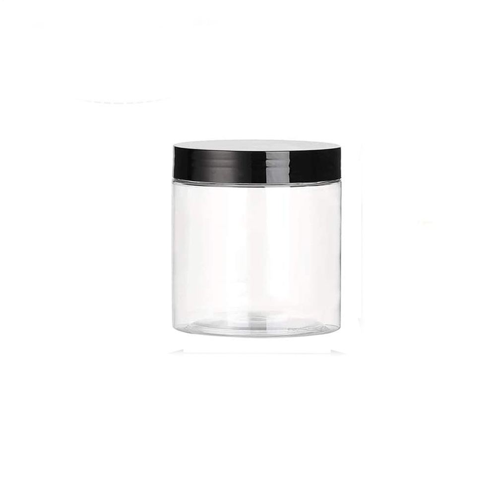 low price 150 ml food grade  Empty Plastic Slime Bottles 150 ml Cosmetic lotion pet Jars  Black Lids Clear Slime Containers